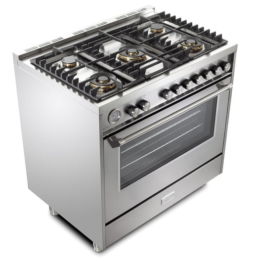 Verona Ultima 36 Inch Freestanding Stainless Steel Gas Range Burners