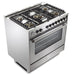 Verona Ultima 36 Inch Freestanding Stainless Steel Gas Range Burners