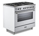 Verona Ultima 36 Inch Freestanding White Gas Range Side