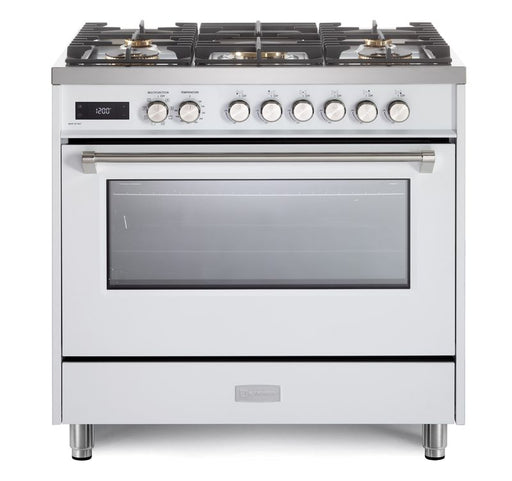 Verona Ultima 36 Inch Freestanding White Dual Fuel Range Main