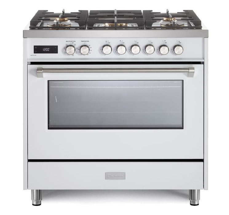 Verona Ultima 36 Inch Freestanding White Dual Fuel Range Main