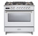 Verona Ultima 36 Inch Freestanding White Dual Fuel Range Main