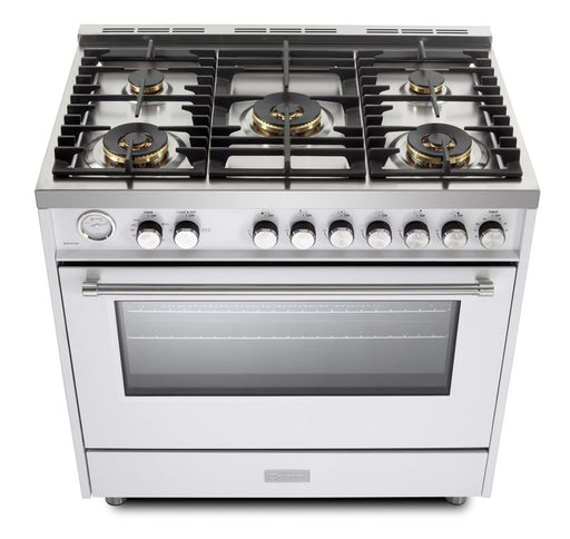 Verona Ultima 36 Inch Freestanding White Gas Range Burners