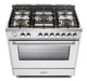 Verona Ultima 36 Inch Freestanding White Gas Range Burners