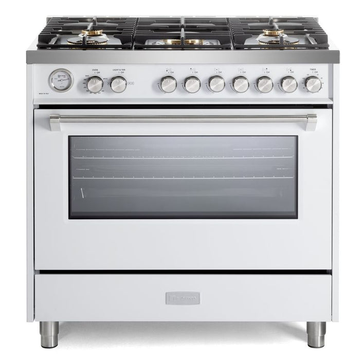 Verona Ultima 36 Inch Freestanding White Gas Range Main