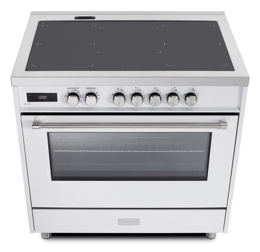 Verona Ultima 36 Inch Freestanding White Induction Range Range Top