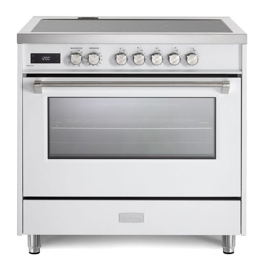 Verona Ultima 36 Inch Freestanding White Induction Range Main