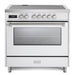 Verona Ultima 36 Inch Freestanding White Induction Range Main