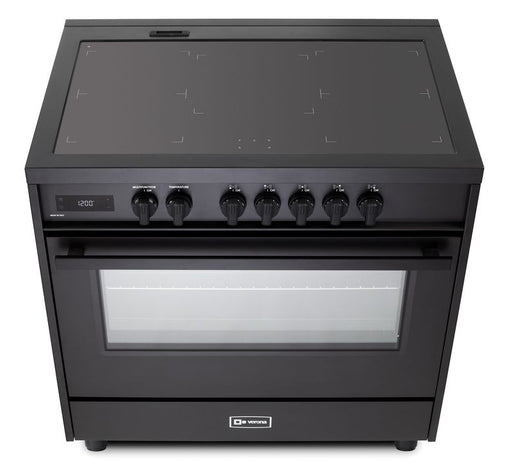 Verona Ultima Midnight 36 Inch Freestanding Full Black Induction Range Range Top