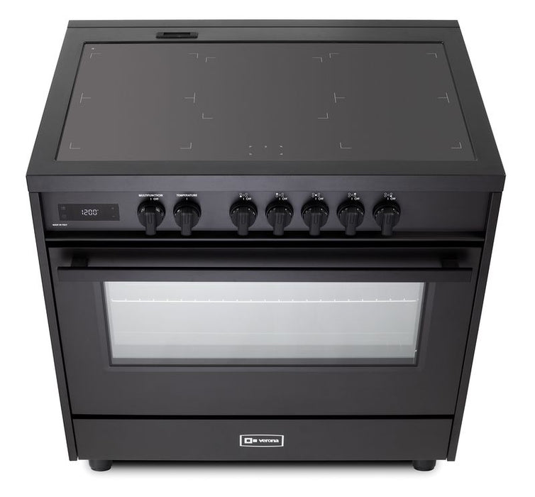 Verona Ultima Midnight 36 Inch Freestanding Full Black Induction Range Range Top