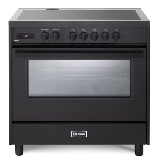 Verona Ultima Midnight 36 Inch Freestanding Full Black Induction Range Main