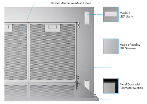 Victory Range Hood Sunset 600 CFM Wireless Flush Bluetooth Ceiling Mount Range Hood Functions