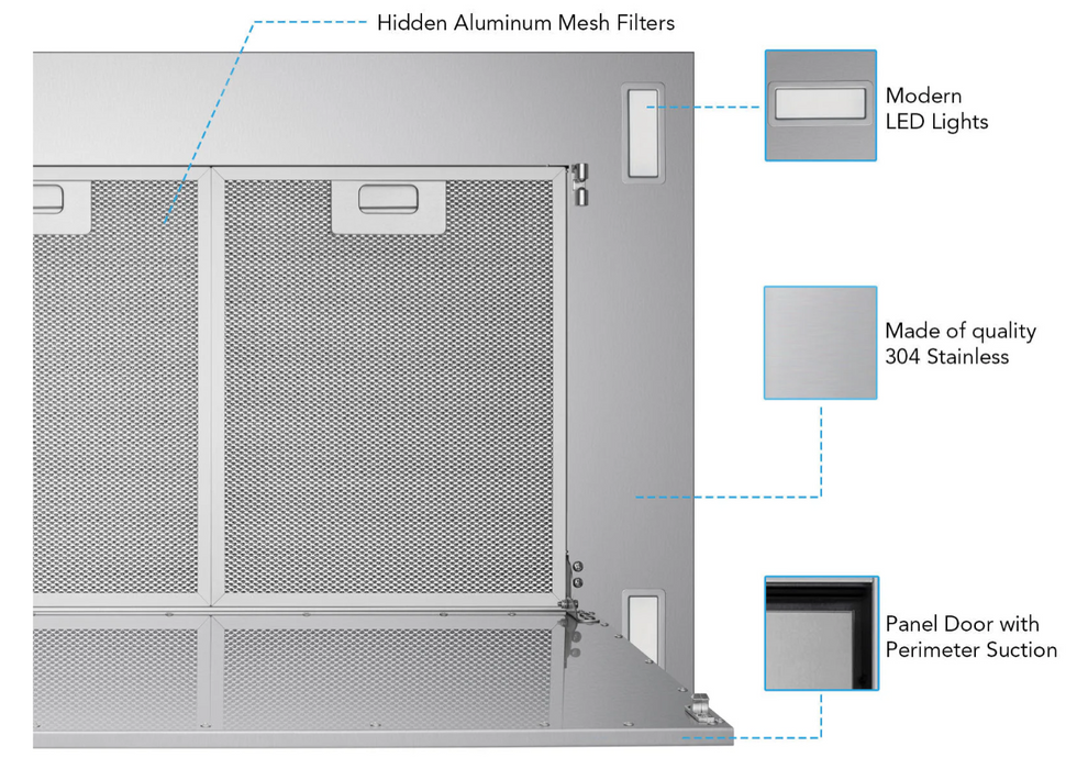 Victory Range Hood Sunset 600 CFM Wireless Flush Bluetooth Ceiling Mount Range Hood Functions
