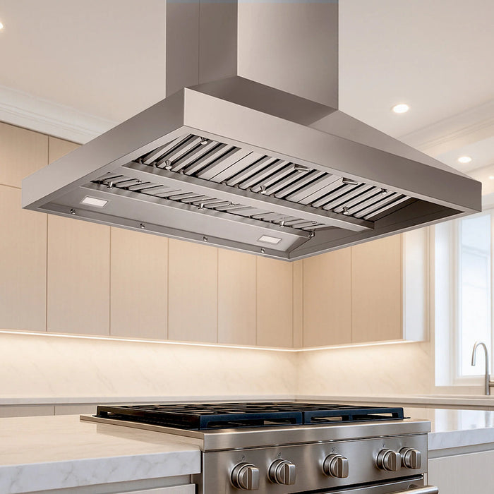 Victory Range Hood Twister 42 Inch 750 CFM Island Mount Range Hood Installed
