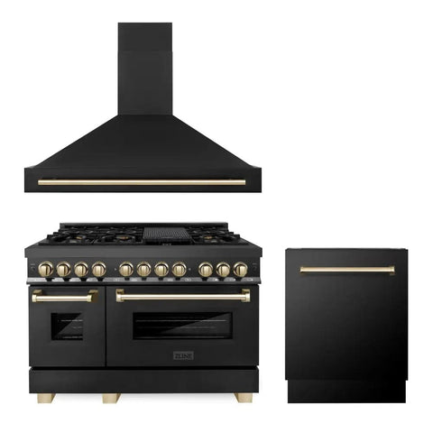 ZLINE 48" Autograph Edition Kitchen Package (3AKP-RABRHDWV48-G)