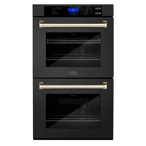 ZLINE 30" Autograph Edition Double Wall Oven with Self Clean and True Convection in Black Stainless Steel (AWDZ-30-BS)