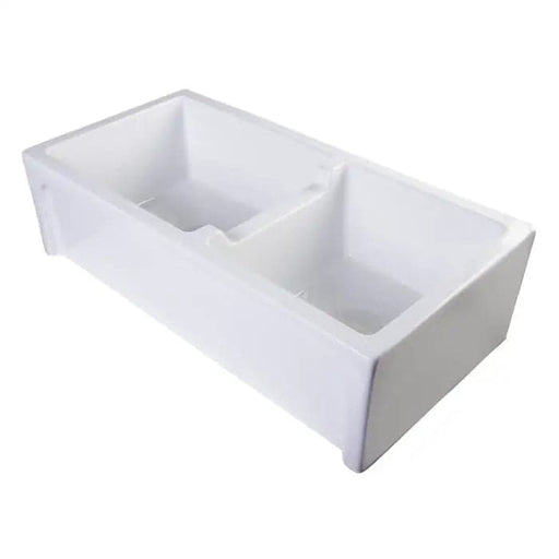 36 White Arched Apron Thick Wall Fireclay Double Bowl Farm 