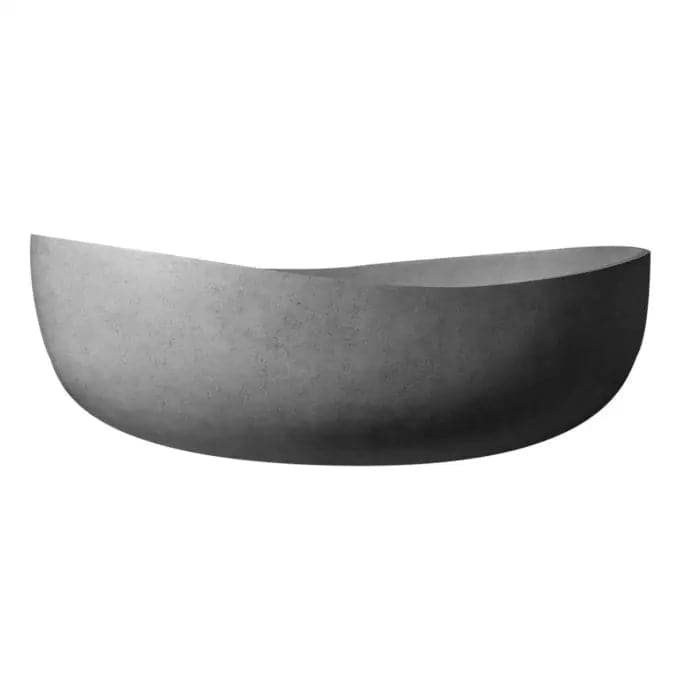 63" Solid Concrete Gray Matte Oval Bathtub
