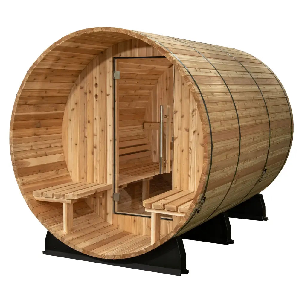 Almost Heaven Charleston 4-Person Canopy Barrel Sauna -