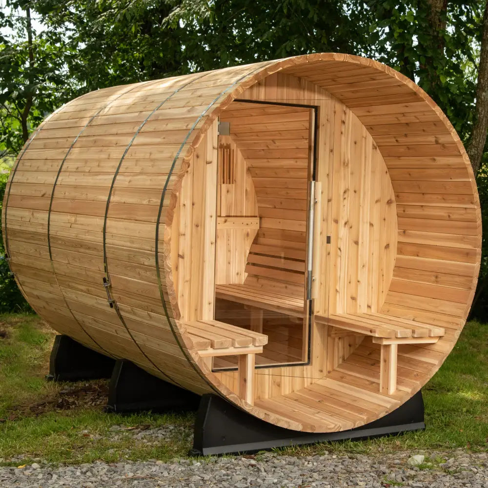 Almost Heaven Charleston 4-Person Canopy Barrel Sauna -