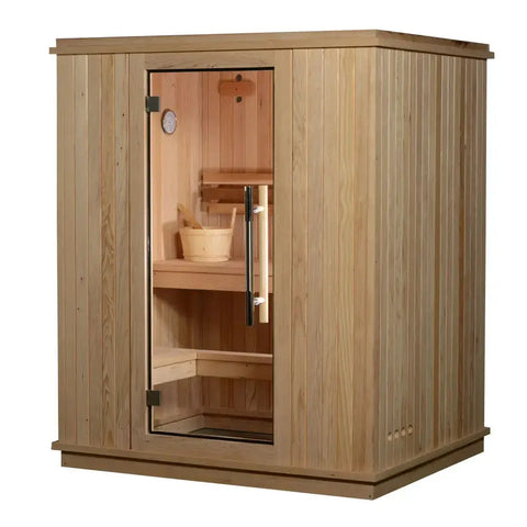 Almost Heaven Madison 3-Person Indoor Sauna Respite Series - Rustic Red Cedar