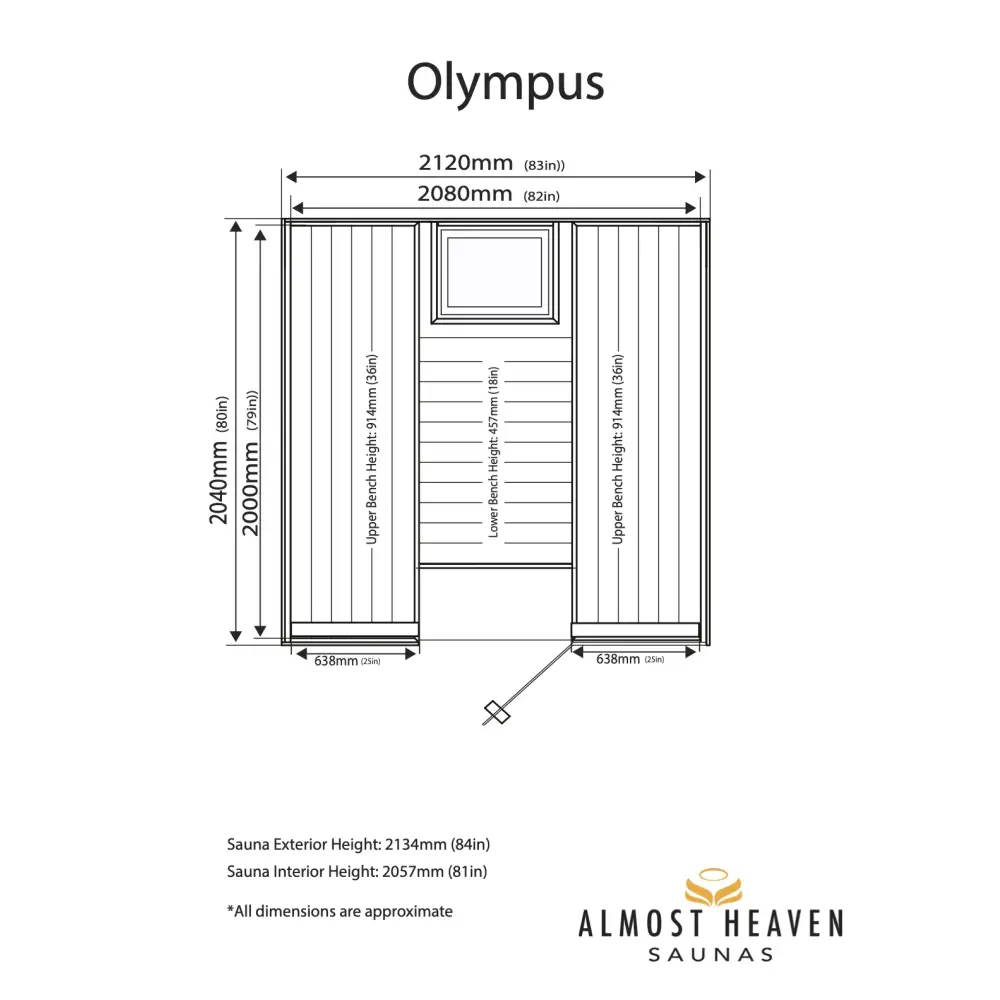 Almost Heaven Olympus 6-8 Person Indoor Sauna - Nordic