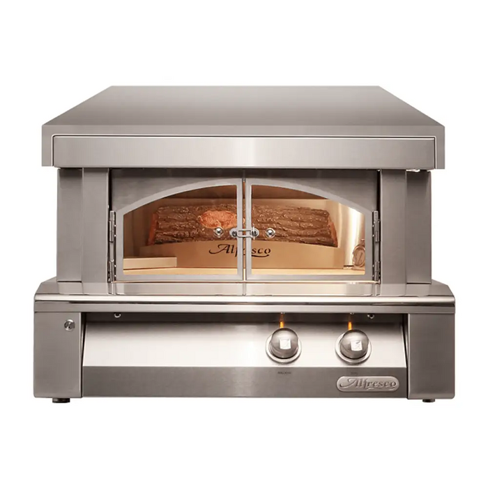 Artisan 30 Inch Stainless Steel Propane Gas Countertop Pizza Oven Front View