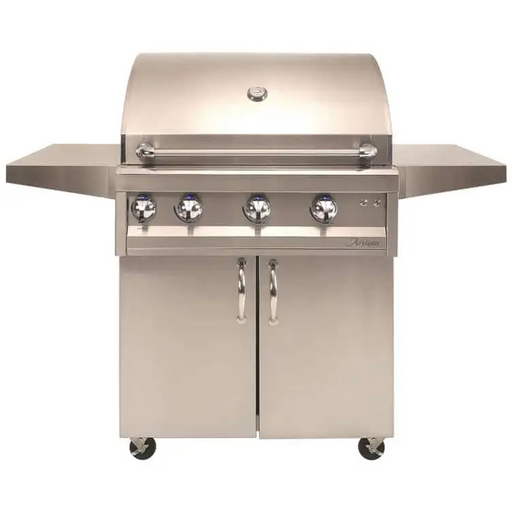Artisan Professional 32 Inch 3 Burner Stainless Steel Freestanding Propane Gas Cart Grill With Rotisserie