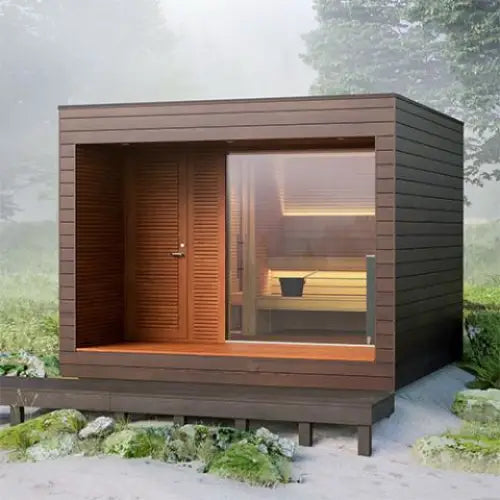 Auroom Natura Outdoor Sauna Cabin - Left - Hearth Product