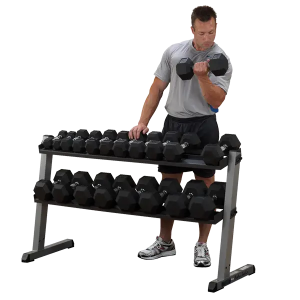 Body Solid 2 Tier Horizontal Dumbell Rack - Fitness Upgrades