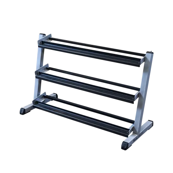 Body Solid 3 Tier Horizontal 48 Dumbell Rack - Fitness