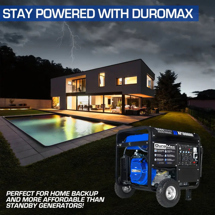 DuroMax XP10000E 10,000 Watt Portable Gas Powered Generator