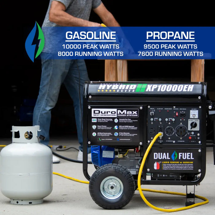 DuroMax XP10000EH 10,000 Watt Portable Dual Fuel Gas