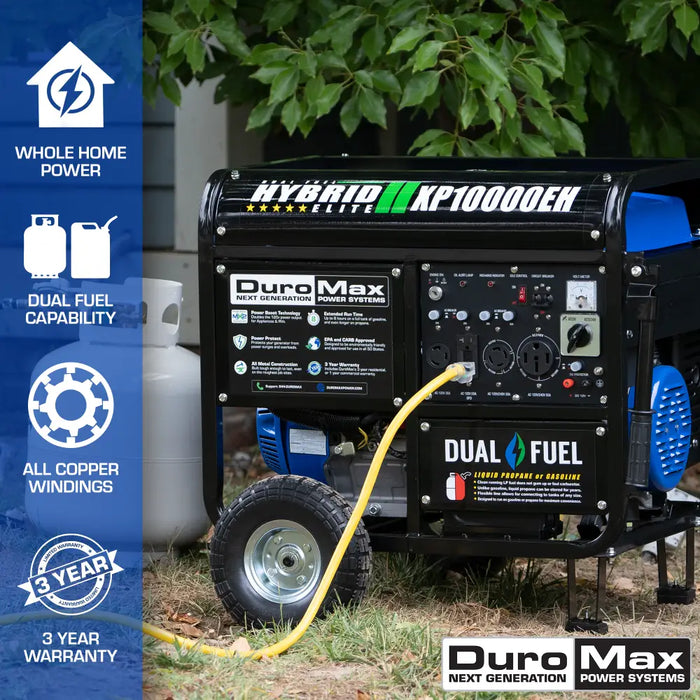 DuroMax XP10000EH 10,000 Watt Portable Dual Fuel Gas