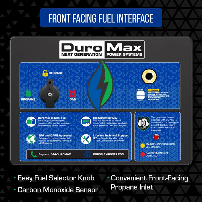 DuroMax XP10000HX 10,000 Watt Portable Dual Fuel Gas