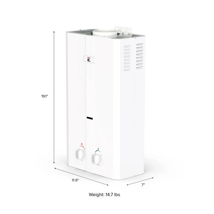 Eccotemp Portable Outdoor Tankless Water Heater 1.5 Side View with Dimensions