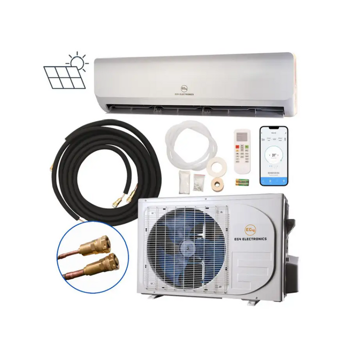 EG4 Hybrid Solar Mini-Split Air Conditioner Heat Pump AC/DC | 12000 BTU | SEER2 22 | Plug-N-Cool Do-It-Yourself Installation