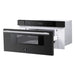 Forno Capoliveri 30 Inch 1.2 CU. FT. Microwave Drawer Defrost Rack Black Side View Open