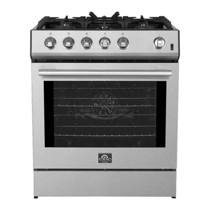 Forno Leonardo Espresso 30 Inch 5 CU. FT. Gas Range with 5 Burners and Single Convection Oven Stainless Steel