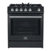 Forno Leonardo Espresso 30 Inch 5 CU. FT. Gas Range with 5 Burners and Single Convection Oven Black Stainless Steel