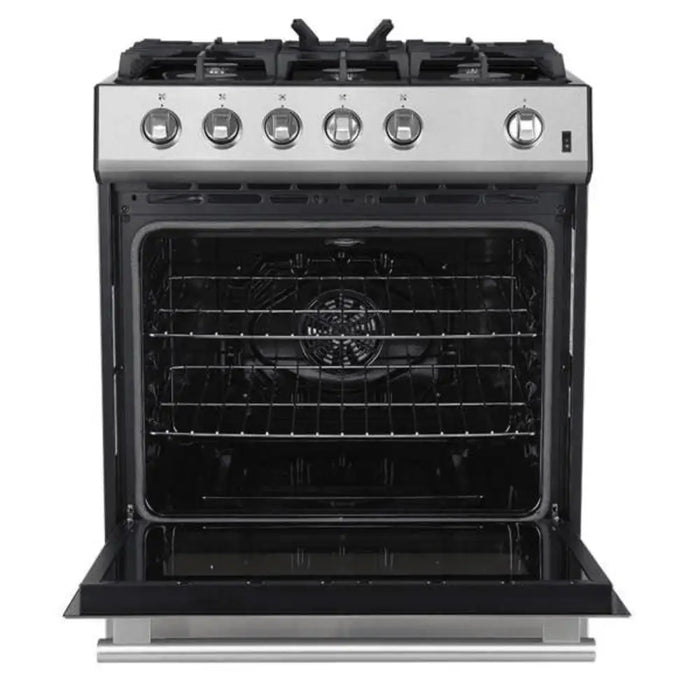 Forno Leonardo Espresso 30 Inch 5 CU. FT. Gas Range with 5 Burners and Single Convection Oven Stainless Steel Open