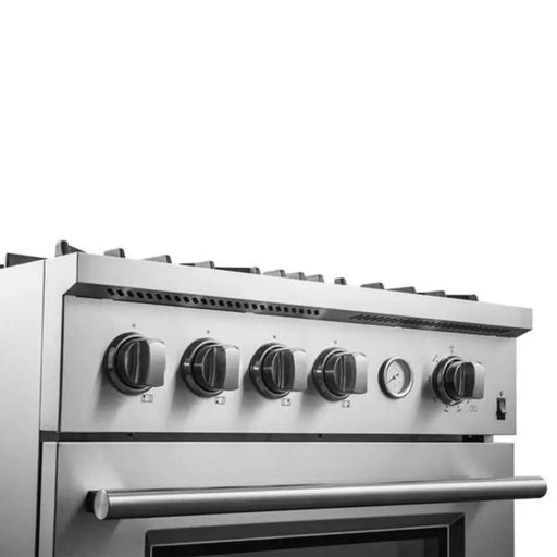 Forno Marco 30 Inch 4.32 CU. FT. Freestanding Gas Range Stainless Steel with 4 Burners and Convection Oven Knobs