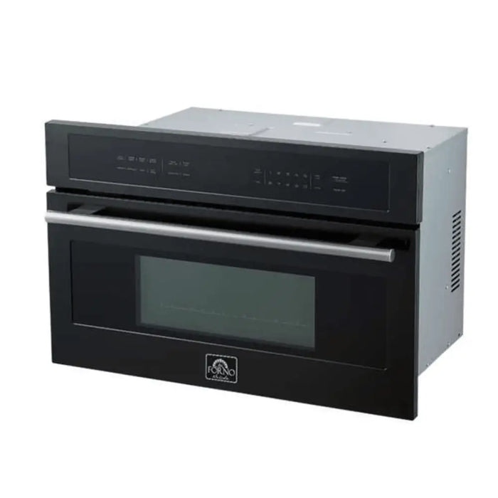 Forno Oliena Espresso 30 Inch 1.6 CU. FT. Built-In Microwave and Convection Oven Black Stainless Steel Side View