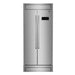 Forno Salerno 33 Inch Built-in Side-by-Side Stainless Steel Refrigerator, 15.6 CU. FT. 37 Inch Wide with Modern Decorative Grill Front View