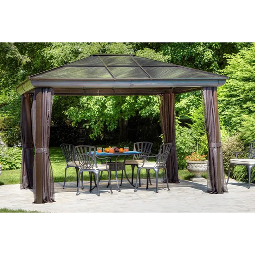 Gazebo Penguin Venus Gazebo 10x12 Polycarbonate Roof - Brown