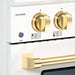 Hallman Bold 30 Inch Induction Range With Brass Trim Knobs and Light Button