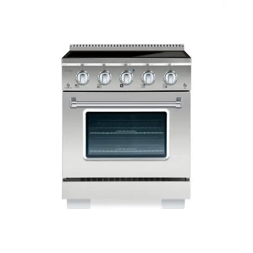 Hallman Bold 30 Inch Induction Range With Chrome Trim Stainless Steel