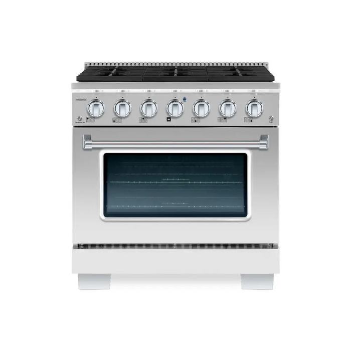 Hallman Bold 36 Inch Induction Range With Chrome Trim Stainless Steel