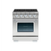 Hallman Bold Series 30 Inch Dual Fuel Freestanding Range With Chrome Trim Stainless Steel
