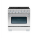 Hallman Bold Series 36 Inch Dual Fuel Freestanding Range With Chrome Trim Stainless Steel